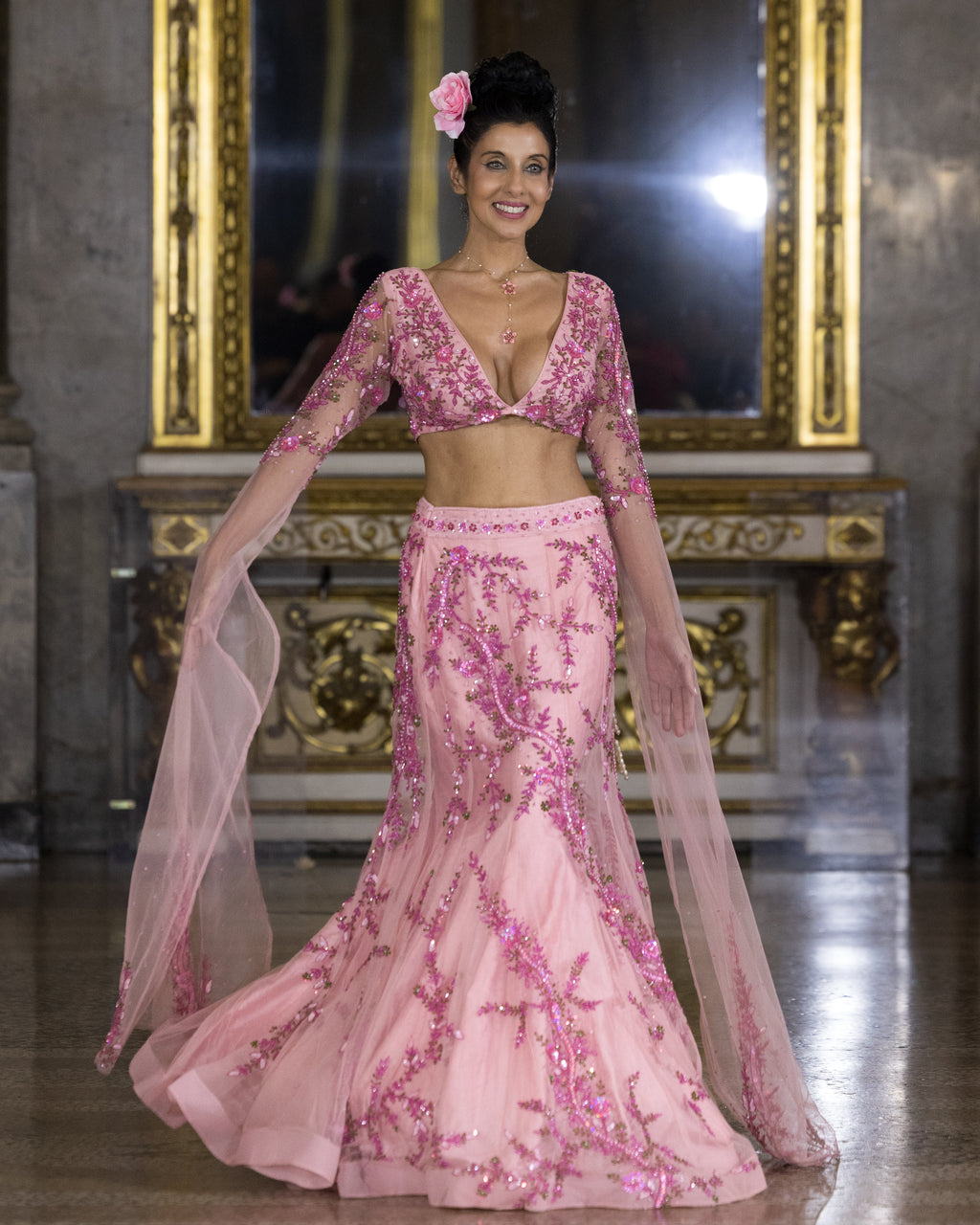 Rosabella | Blush Pink Couture Lehenga