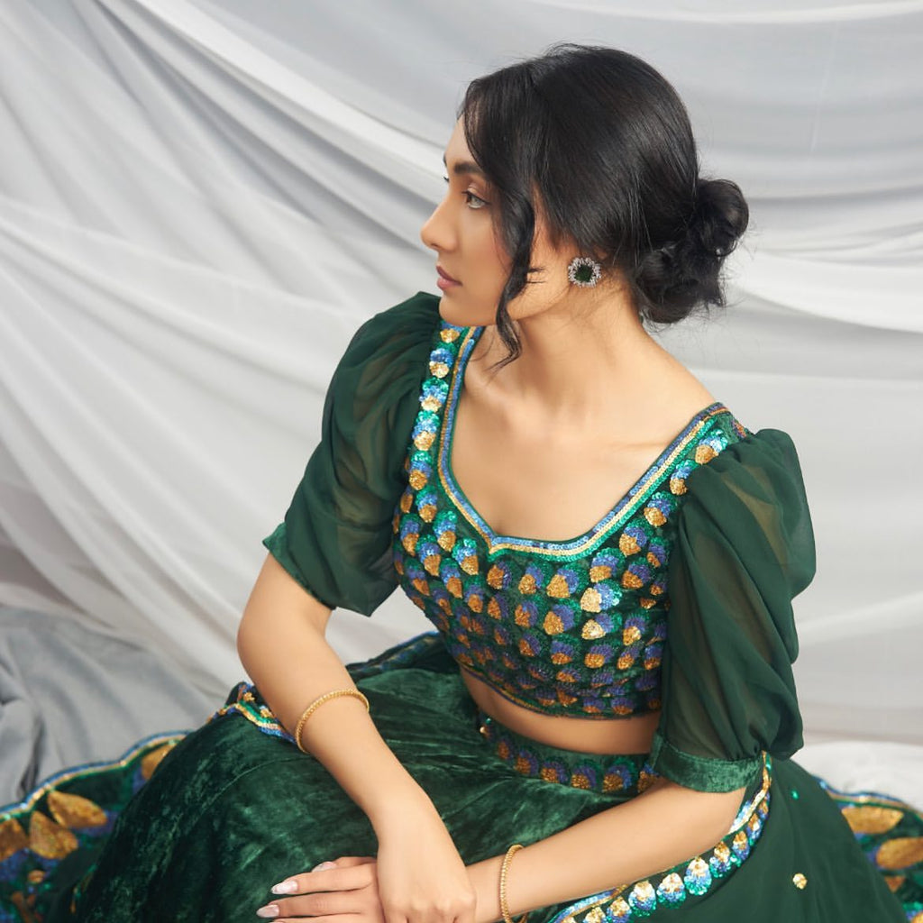 Peacock Green Lehenga