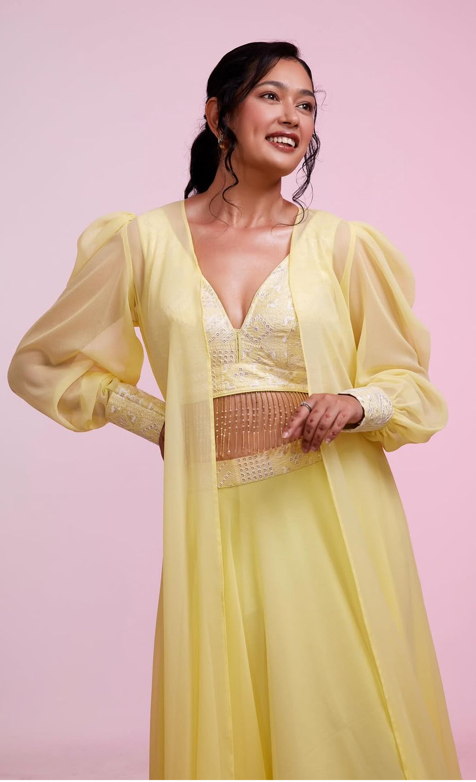 Yellow 3 Piece Plazo set
