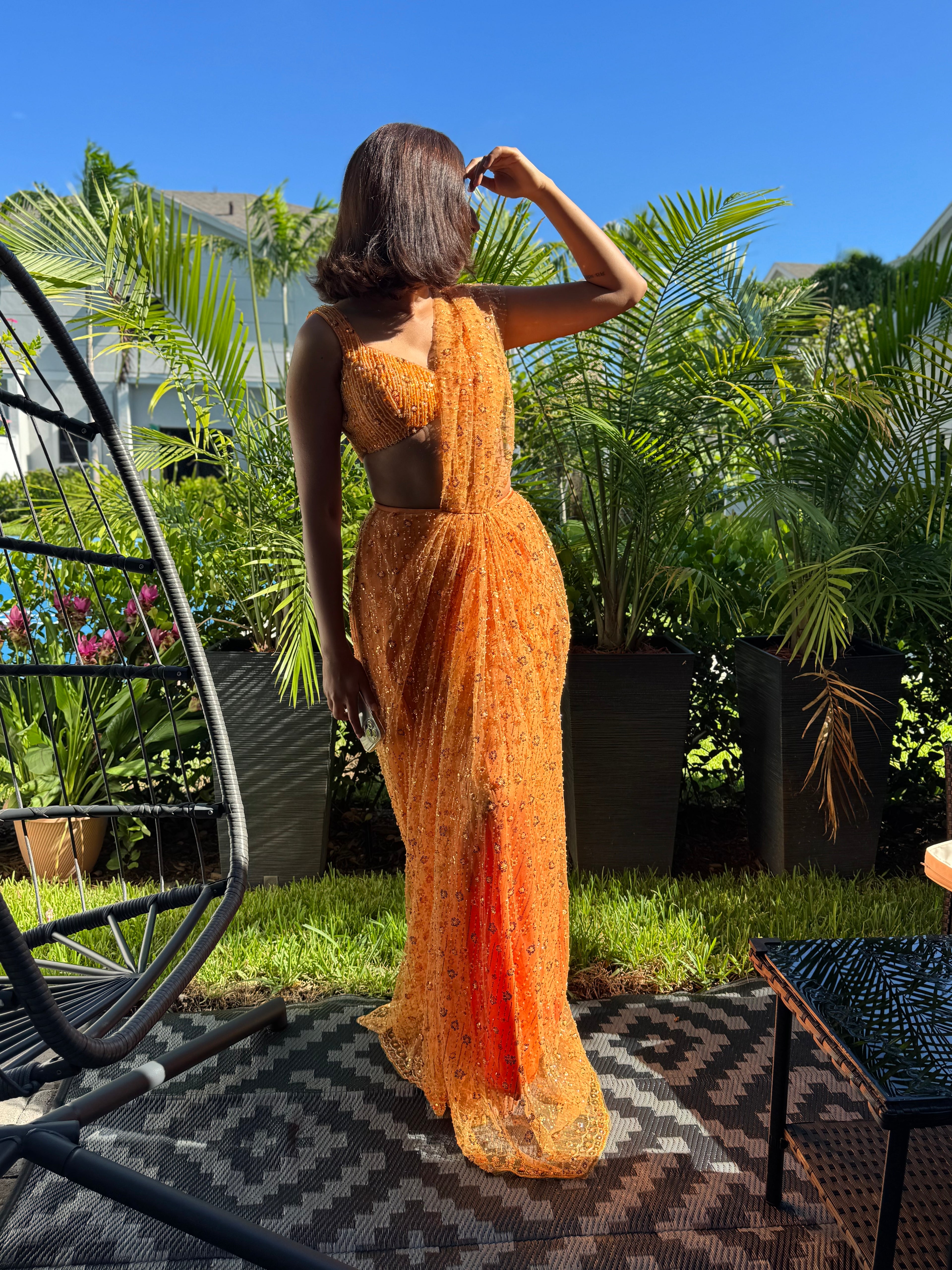 Srija Morden Drapped Saree