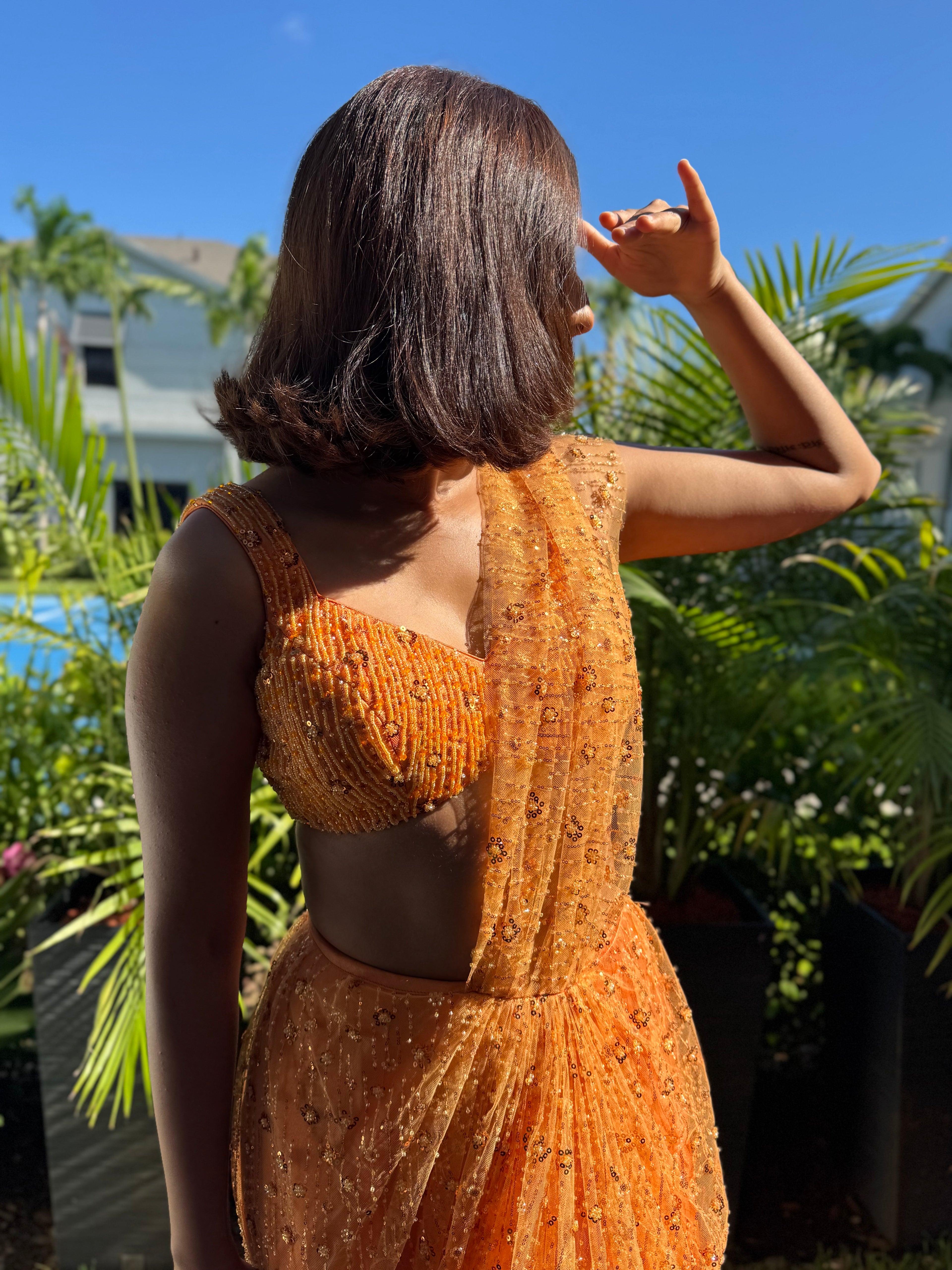 Srija Morden Drapped Saree