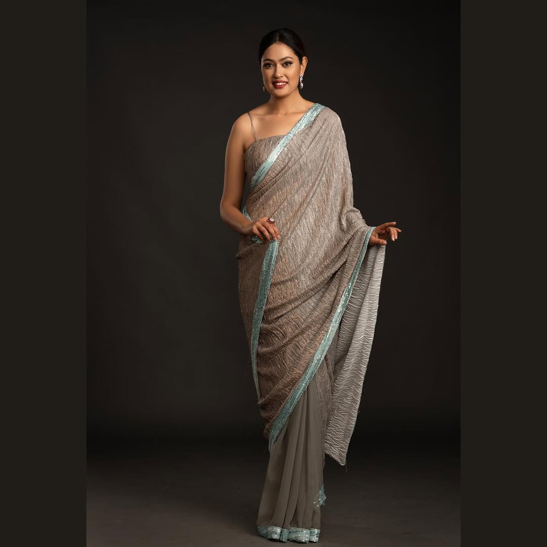Grey Lycra Saree
