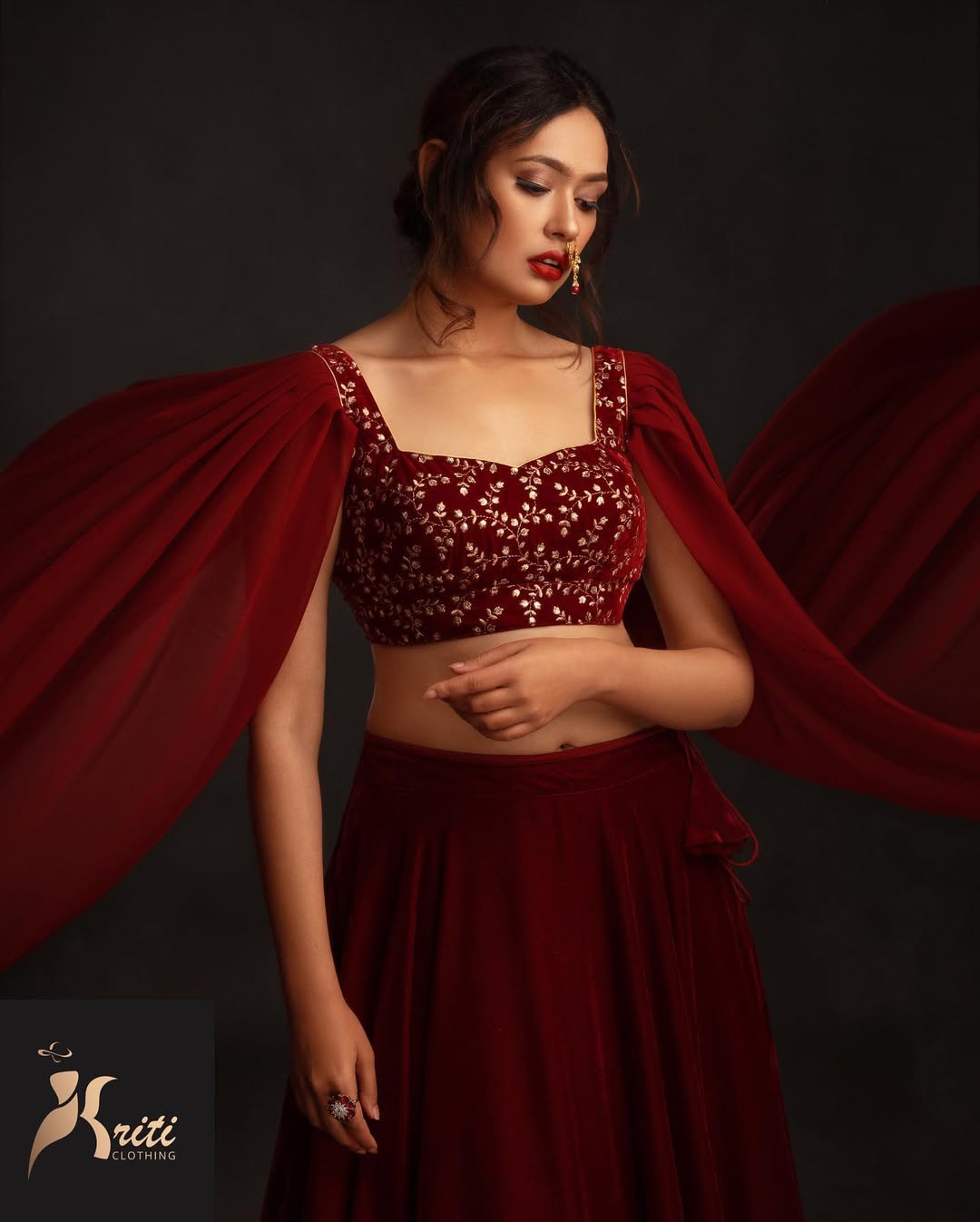 Maroon Cape Lehenga