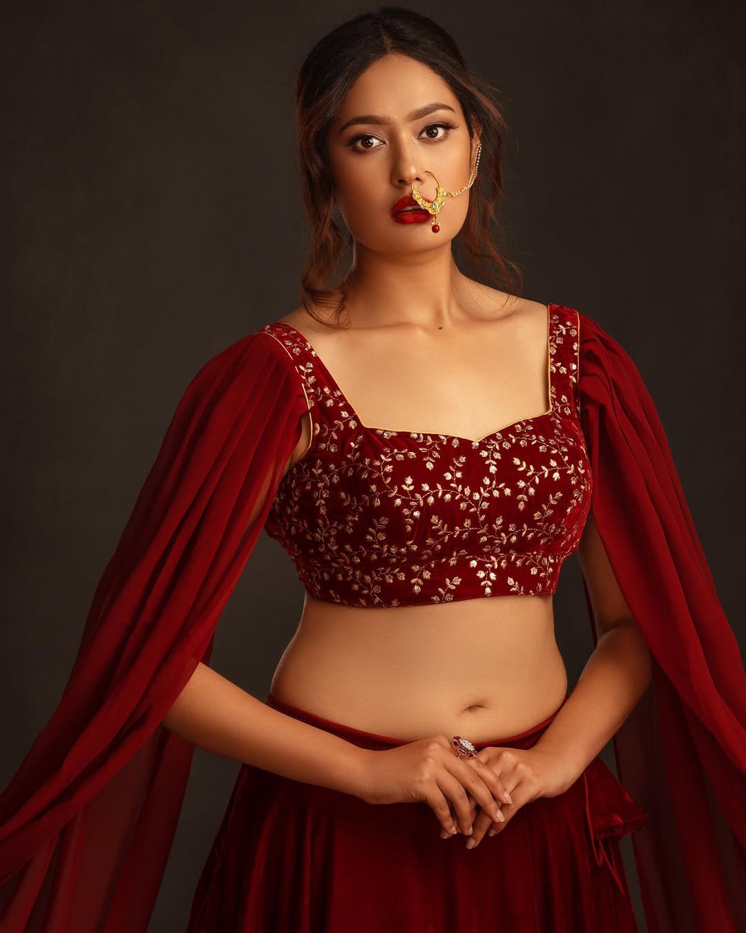 Maroon Cape Lehenga