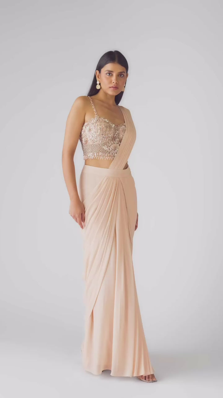 Pink Ready to wear Saree