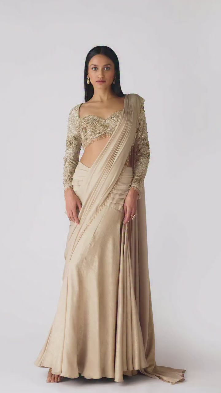 Golden Morden Chic Ready to Wear Saree